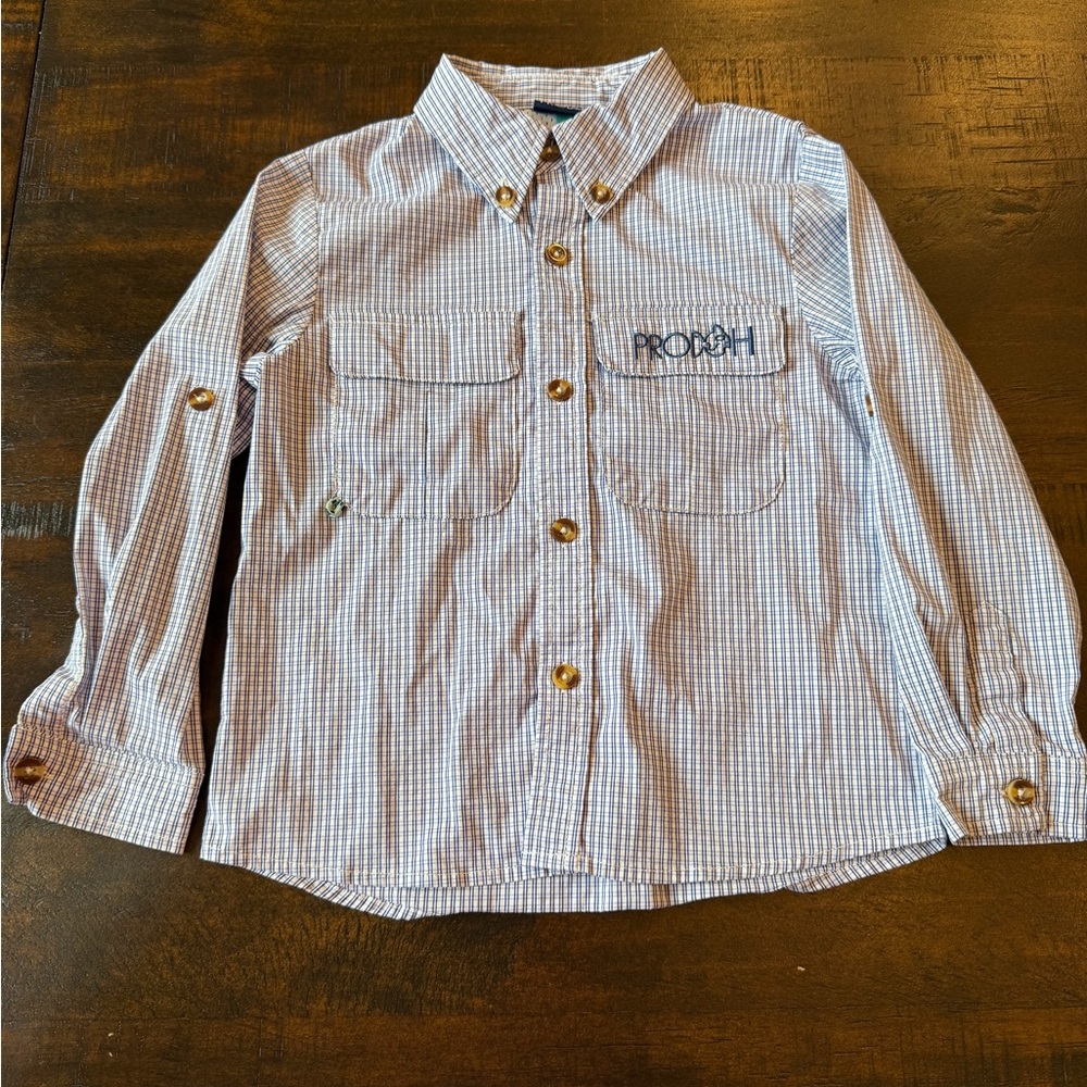 Kids' Blue Plaid Button-Down Shirt